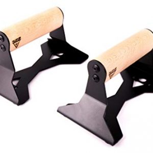 Wooden Push Up Bars with Ergonomical Handle and Heavy-Duty Steel