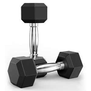 20 Pound Dumbbell Weights Pair Hex Barbell Training Exercise