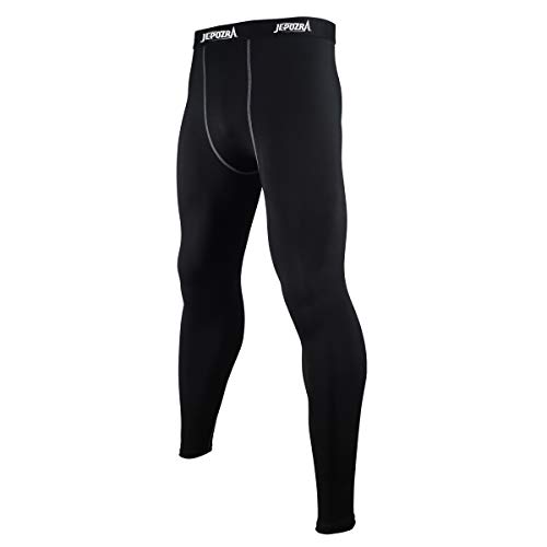 JEPOZRA Men Compression Pants Athletic Running Stretch Leggings