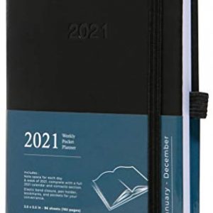Mini 2021 Pocket Planner - Compact 3.5x5.5 inch Pocket Calendar 2021