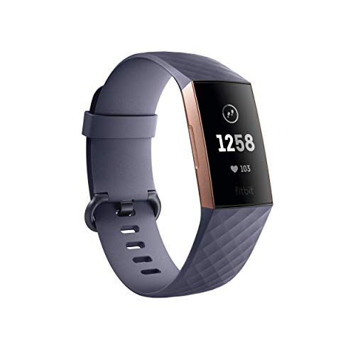 Fitbit Charge 3 Fitness Activity Tracker, Rose Gold/Blue Grey
