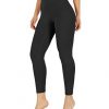 ODODOS Women's Cross Waist 7/8 Yoga Leggings with Inner Pocket
