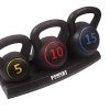 3-Piece Kettlebell Weight Set with 5, 10, and 15 lbs