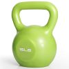 Kettlebell Weights, 15lb Vinyl Coated Cast Iron Kettlebell Workout
