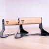 Wooden Push Up Bars with Ergonomical Handle and Heavy-Duty Steel