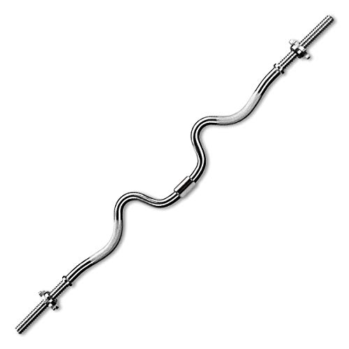 Marcy 2-Piece Threaded Super Curl Bar with Chrome Spin Lock