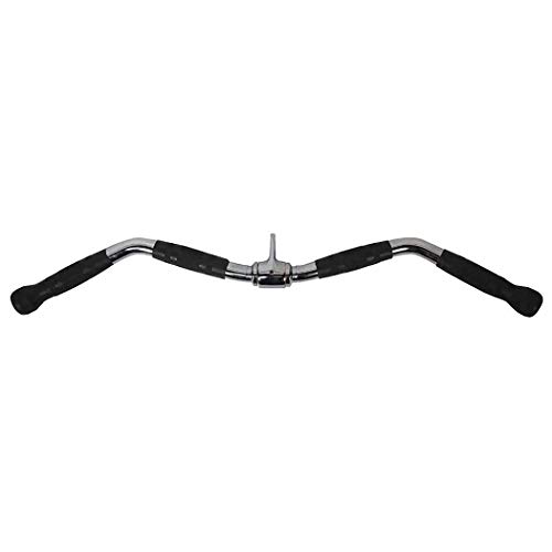 Curl Pulldown Bar with Full Rotation and Rubber Handle for Gym