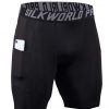 SILKWORLD Men's Compression Shorts Pockets Sports Running Tight