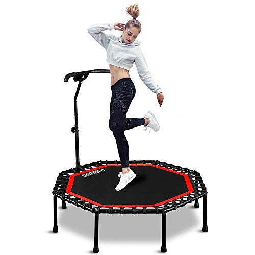 ONETWOFIT 51" Silent Trampoline with Adjustable Handle Bar