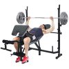 Adjustable Multi-Function Foldable Weight Bench and Fitness Barbell