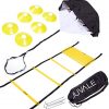 Juvale Speed and Agility Ladder Training Set with 6 Cones