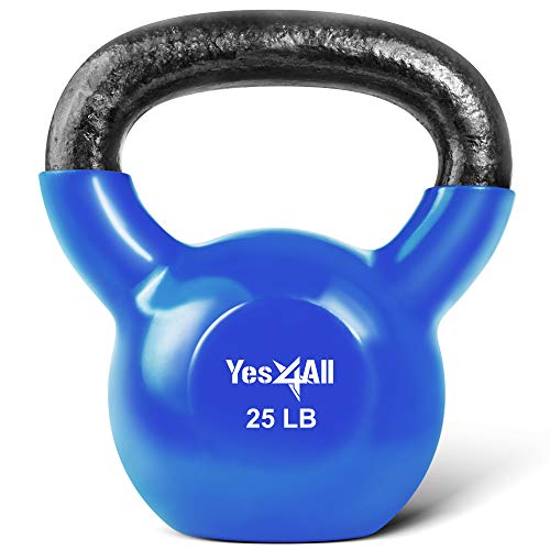 Yes4All Vinyl Coated Kettlebell Weights Set – Great for Full Body Workout