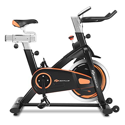 Goplus Indoor Cycling Bike, Stationary Bicycle with Flywheel and LCD Display