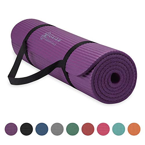 Thick Yoga Mat Fitness & Exercise Mat with Easy-Cinch