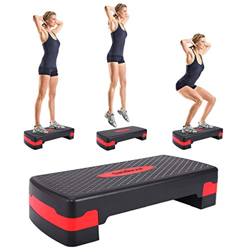 JAXPETY New 27'' Fitness Aerobic Step Adjust 4" - 6" Exercise Stepper