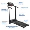 ZELUS Folding Treadmill for Home Gym, Portable Wheels