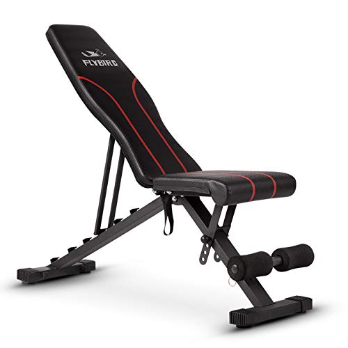FLYBIRD Adjustable Bench,Utility Weight Bench for Full Body Workout