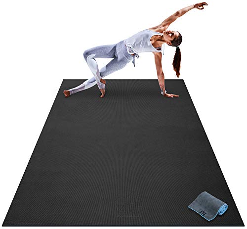 Premium Large Yoga Mat - 7' x 5' x 8mm Extra Thick, Ultra Comfortable