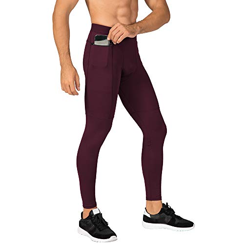 LITIAN Running Tights with Pockets,Mens Compression Pants