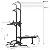 Power Tower Dip Station High Capacity 800lbs w/Weight Sit Up Bench
