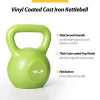 Kettlebell Weights, 15lb Vinyl Coated Cast Iron Kettlebell Workout