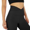 ODODOS Women's Cross Waist 7/8 Yoga Leggings with Inner Pocket