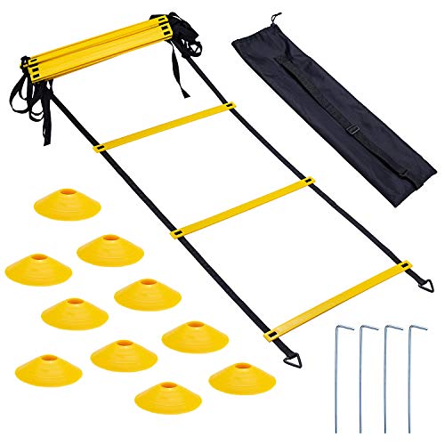 Bligo Speed Agility Training Equipment Set - Includes 23 ft Ladder
