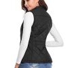 fuinloth Women's Padded Vest, Stand Collar Lightweight Zip