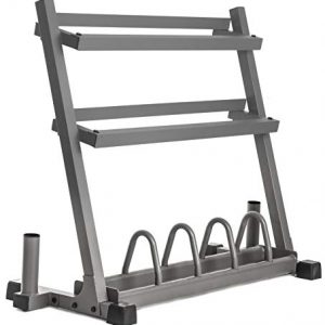 All-in-One Dumbbell Rack Weight Storage and Dual Vertical Bar Holder