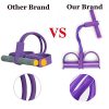 DOUBLEFUN Pedal Resistance 4-Tube Pull Rope with Foot Pedal