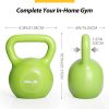 Kettlebell Weights, 15lb Vinyl Coated Cast Iron Kettlebell Workout