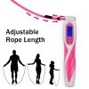 Kuject Skipping Rope Pink, Adjustable Weighted Handle Jump Rope
