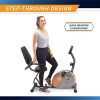 Marcy Recumbent Exercise Bike ME-709: Easy Access, 8 Resistance Levels, and Comfortable Design for Home Workouts