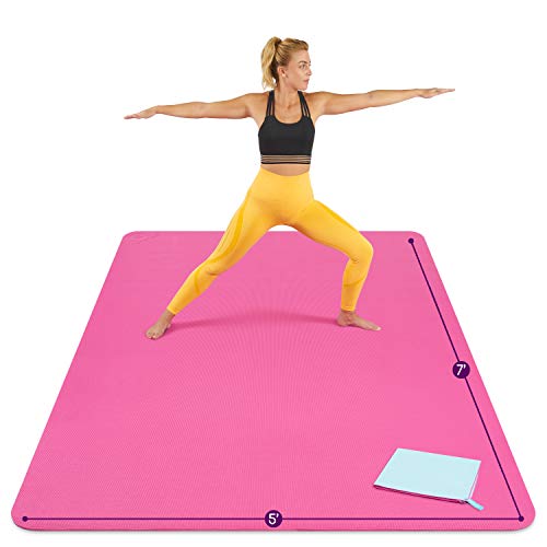 Large Yoga Mat 7'x5'x8mm Extra Thick, Durable, Eco-Friendly