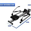 Rowing Machine Foldable Adjustable Resistance Hydraulic Rower