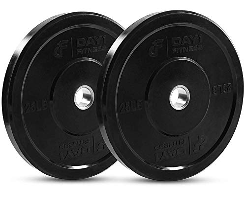 Day 1 Fitness Olympic Bumper Weighted Plate 2” For Barbells