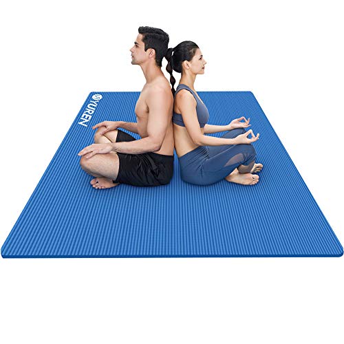 YUREN Large Yoga Mat 1/2 Inch Thick Pilates Stretching Home