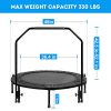 Fitness Trampoline with Adjustable Handrail and Safety Pad