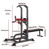 Dartphew Dip Station Pull Up Bar Power Tower Strength Training