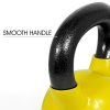 Vinyl Coated Kettlebell with Wide, Smooth Handle and Rubber Base - Durable Cast Iron for High-Quality Indoor & Outdoor Training - Available in Various Weights from 5 to 50 lbs