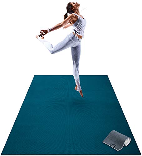 Premium Large Yoga Mat - 6' x 4' x 8mm Extra Thick, Comfortable