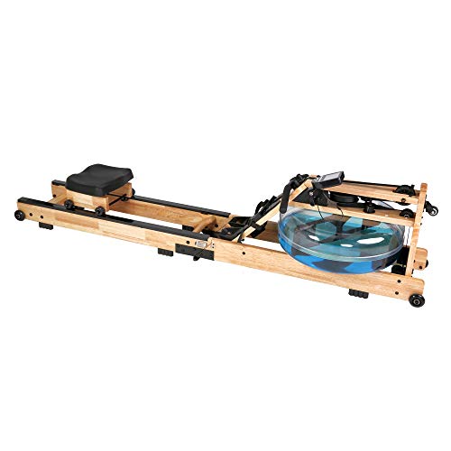 Water Rowing Machine for Home Use, Foldable Wooden