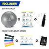 Balance Ball and Exercise Bands for Pilates, Yoga Resistance Loop Bands
