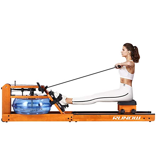 RUNOW Water Rowing Machine,Natural Wood Rowing Machine for Home Use