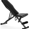 Adjustable Exercise Bench with 6 backrest positions and foldable design for home gyms