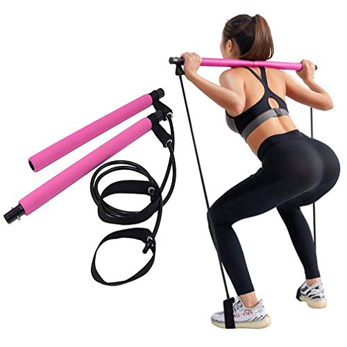 Pilates Bar Kit with Resistance Band with Foot Loop