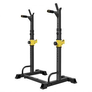 UBOWAY Barbell Rack Squat Stand Adjustable Bench Press