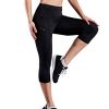 Neleus 3 Pack Workout Running Capris Tummy Control