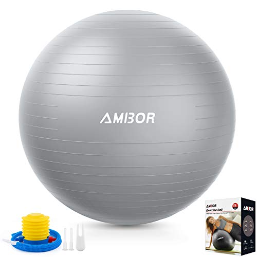 Exercise Ball (65-75CM), AMBOR Extra Thick Anti-Burst & Non-Slip