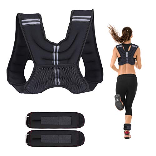 Domaker 12lbs Weighted Vest with 5lbs Adjustable Ankle/Wrist